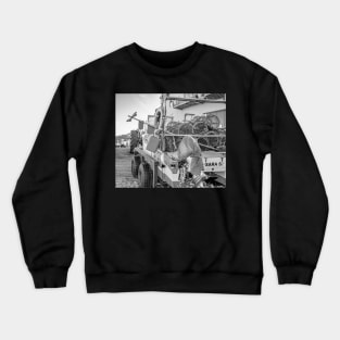 Crab and lobster fishing boat on Cromer beach, North Norfolk Crewneck Sweatshirt